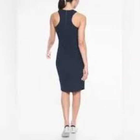 Athleta Stellar Stretch Scuba Sheath Athleisure Women's L Black Sleeveless Dress - Picture 2 of 10